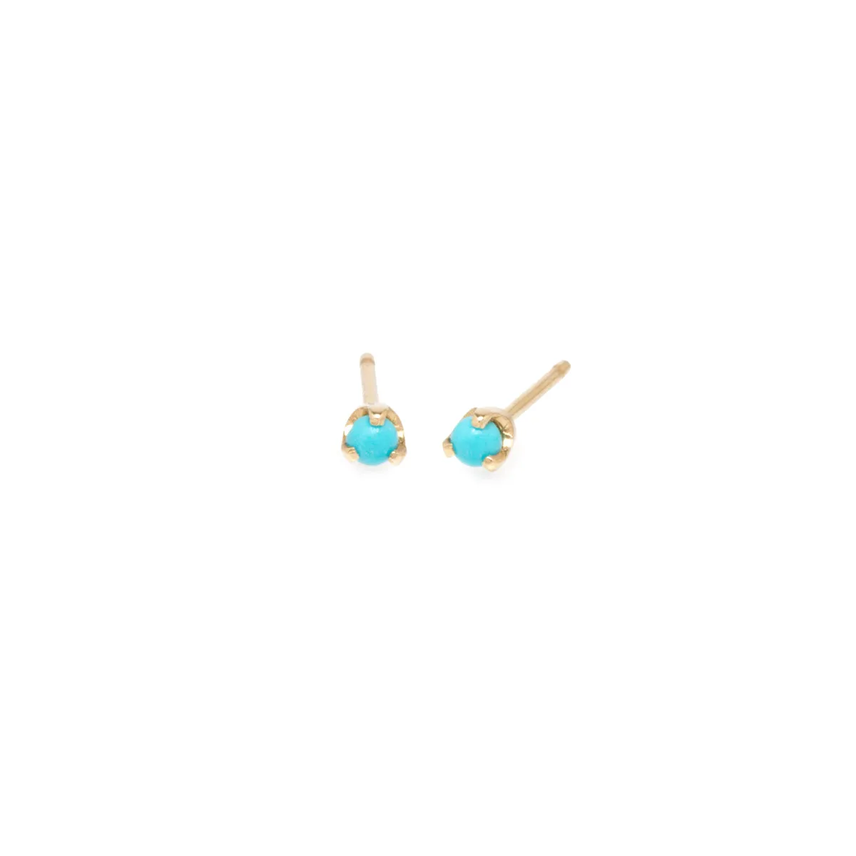 14k Turquoise Prong Studs | December Birthstone