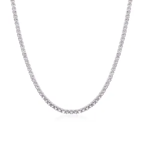 14K WHITE GOLD 17.25-INCH STRAIGHT LINE DIAMOND TENNIS NECKLACE 6.84CTW