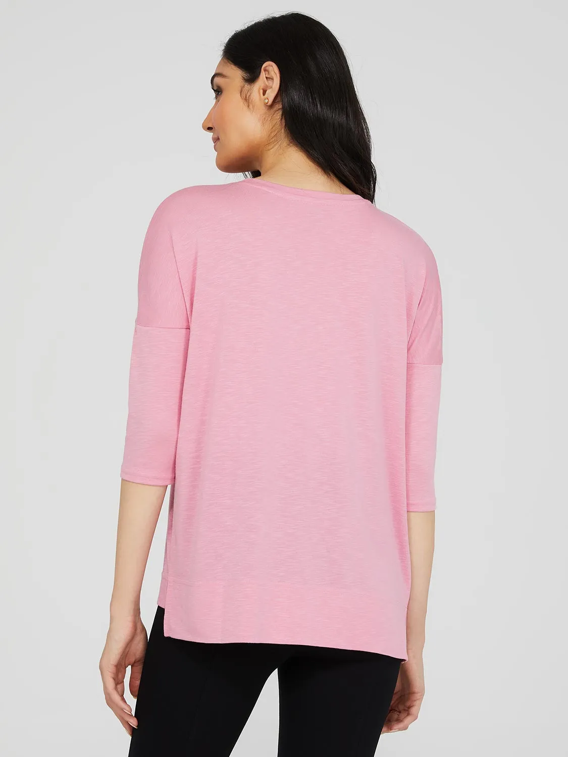 3/4 Dolman Sleeve Round Neck Long Top