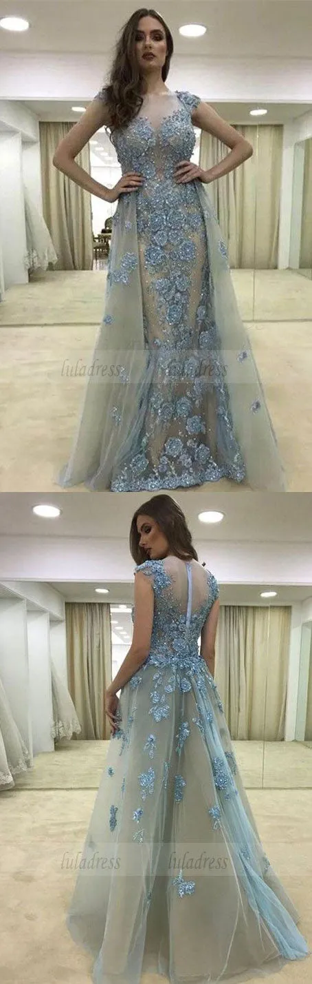 A-Line Prom Dress with Beading Flowers,BD98761