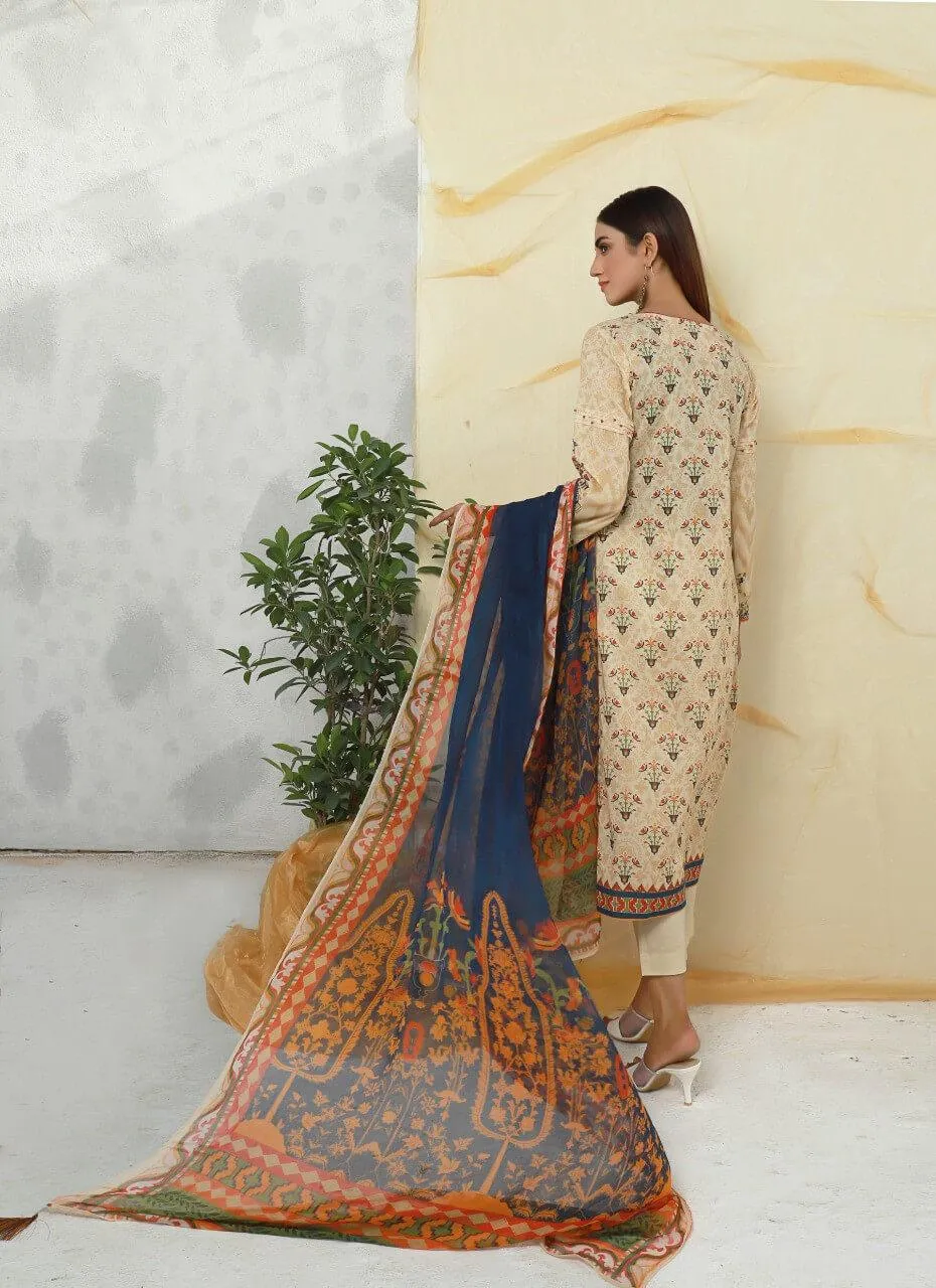 ACE Galleria Digital Embroidered Unstitched 3 Piece Lawn Suit ACE-12058