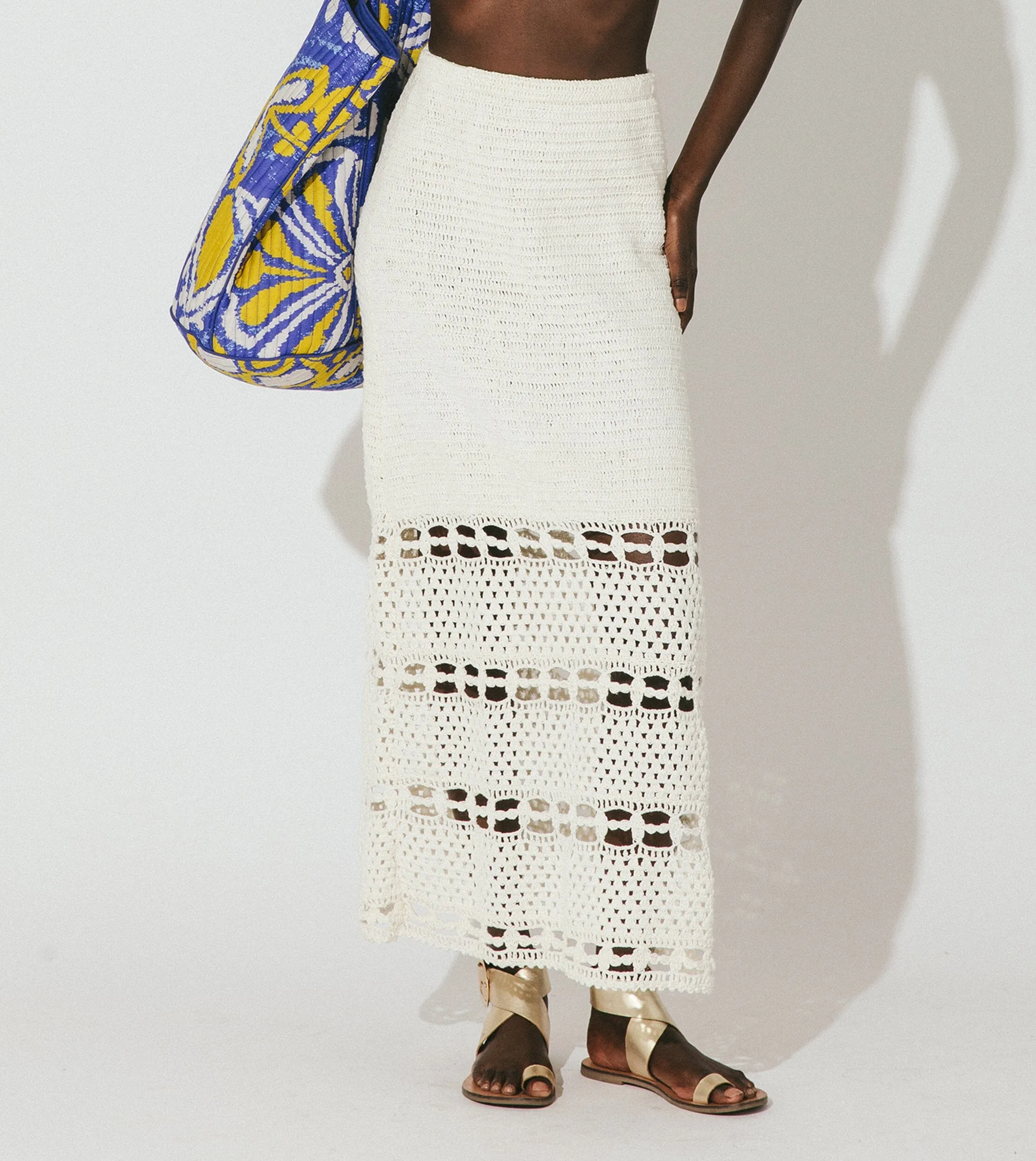 Adela Hand Crochet Midi Skirt | Ivory