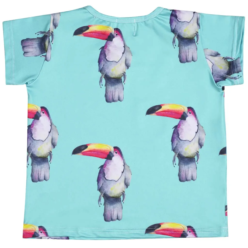 Aqua Green Toucan Short Sleeve Tee