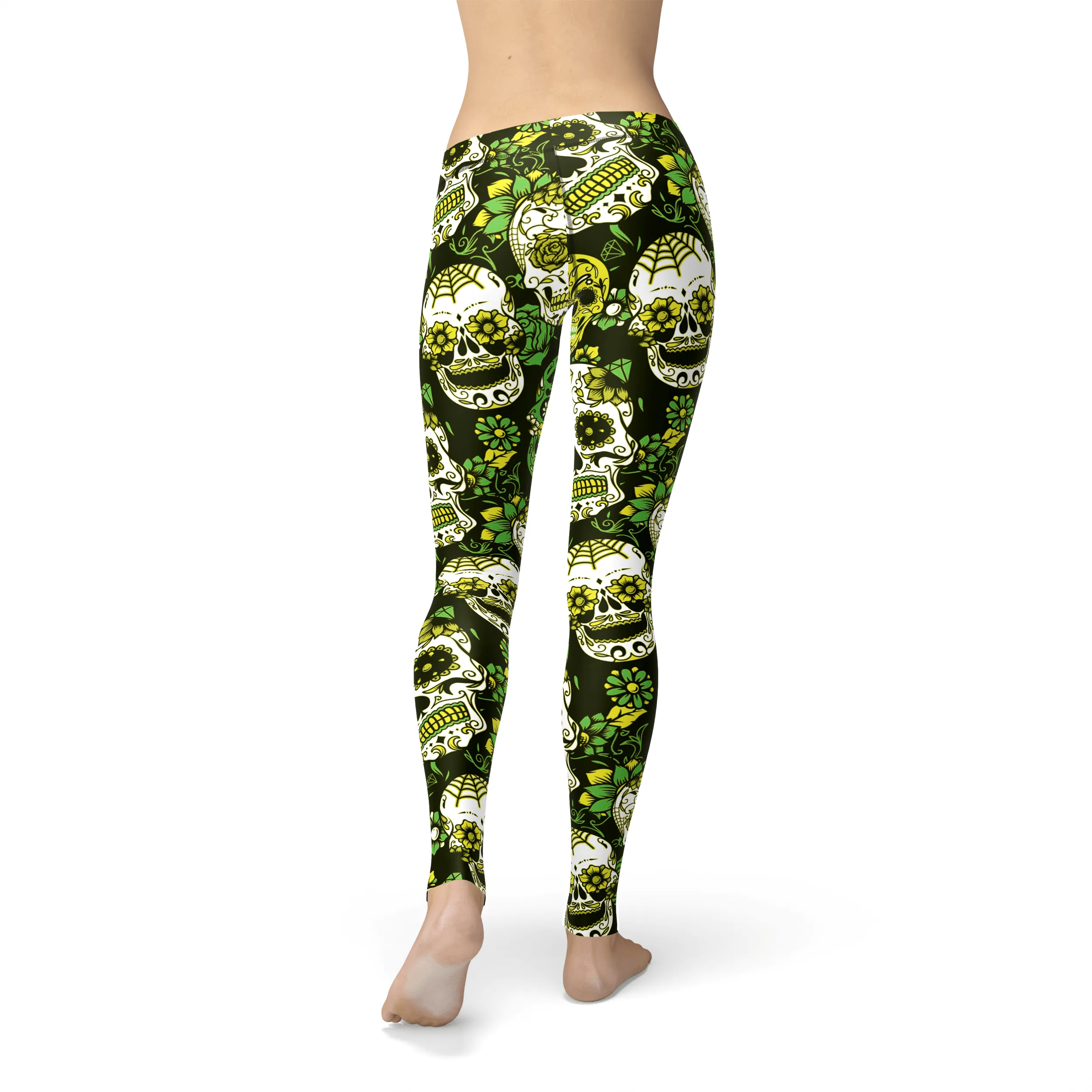 Avery Green Sugar Skulls Leggings