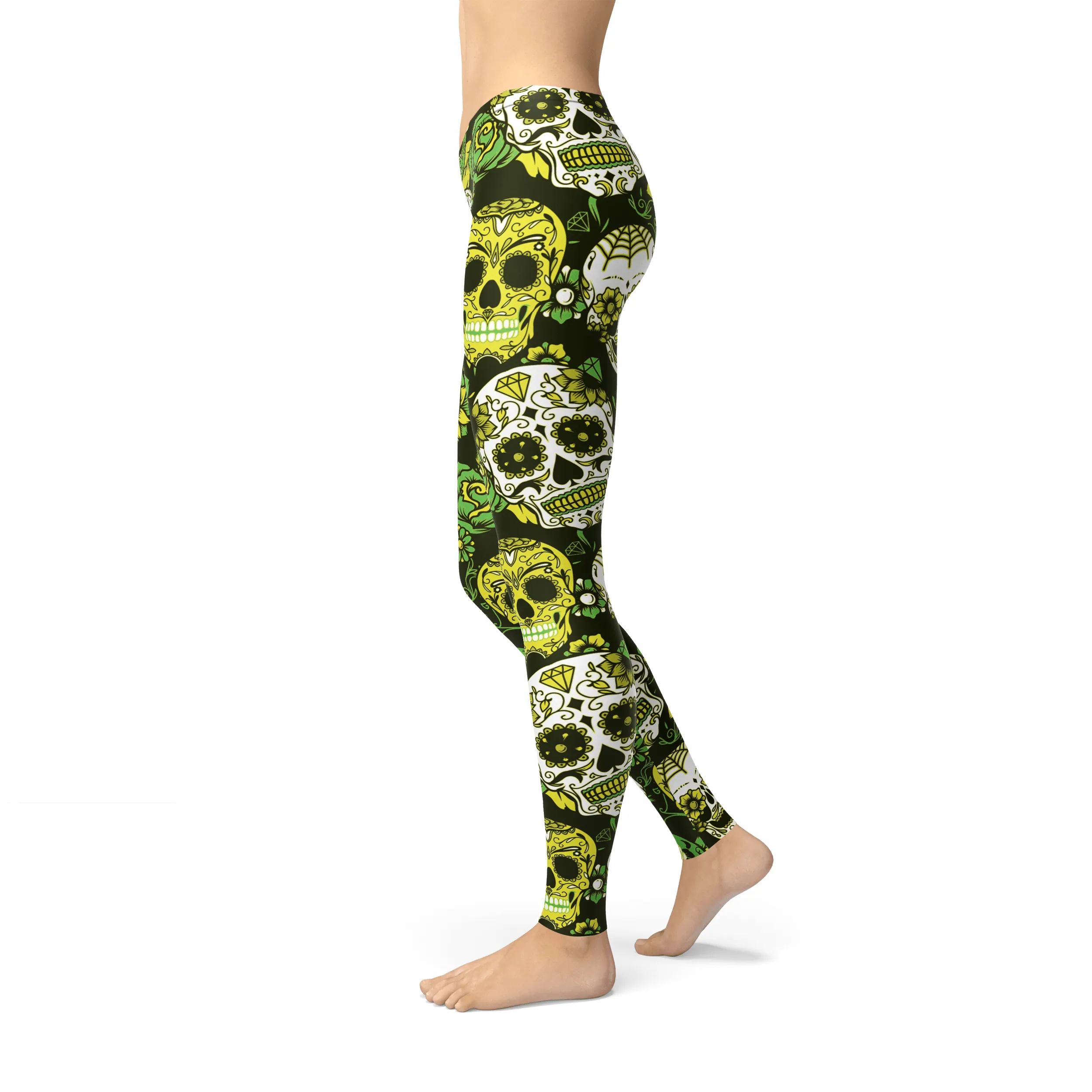 Avery Green Sugar Skulls Leggings