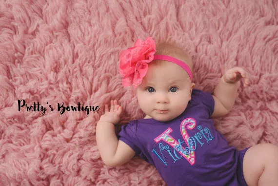 Baby Girl Summer Romper- Monogrammed girls shirt - Personalized girls outfit-- Girls outfit bodysuit/shirt/romper -- Girls outfit