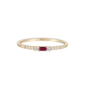 Baguette Ruby Petite Equilibrium Ring