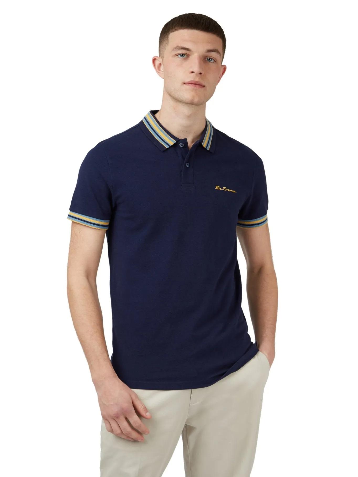 Ben Sherman Mens 'House Collar' Pique Polo Shirt