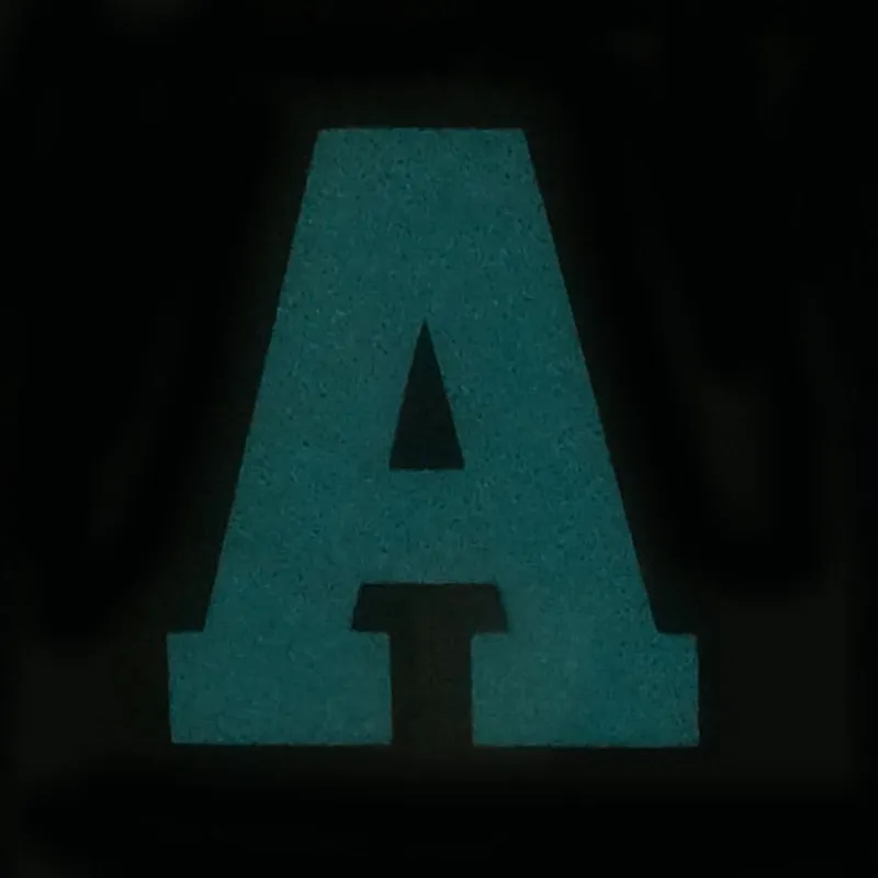 BIG LETTER A PATCH - BLUE GLOW IN THE DARK