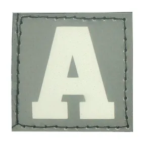 BIG LETTER A PATCH - BLUE GLOW IN THE DARK