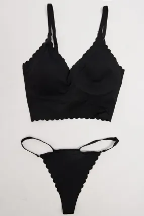 Black Wave Edge Lingerie Set