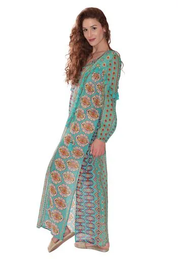 BODRUM TUNIC TURQUOISE & MULTI