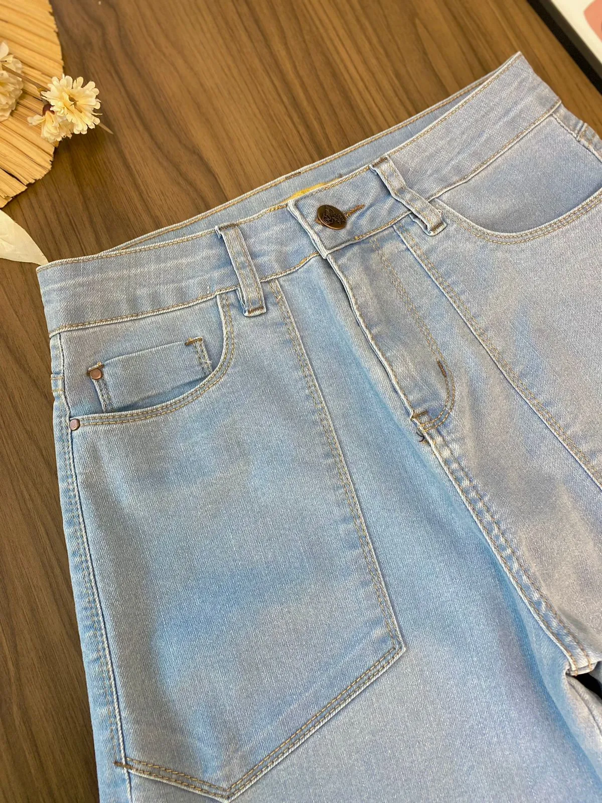 Calça Jeans Reta Bolsos 7481/1015 (7/A)