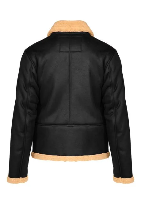 Censured Men's jacket in imitation sheepskin JMEVIETFSSG90 black