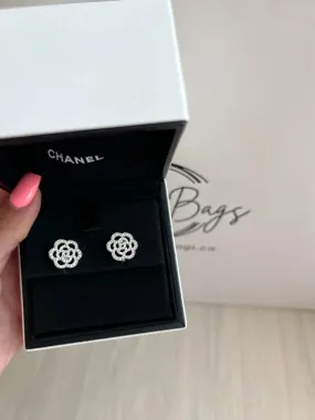 Chanel Camelia Ajoure Earrings