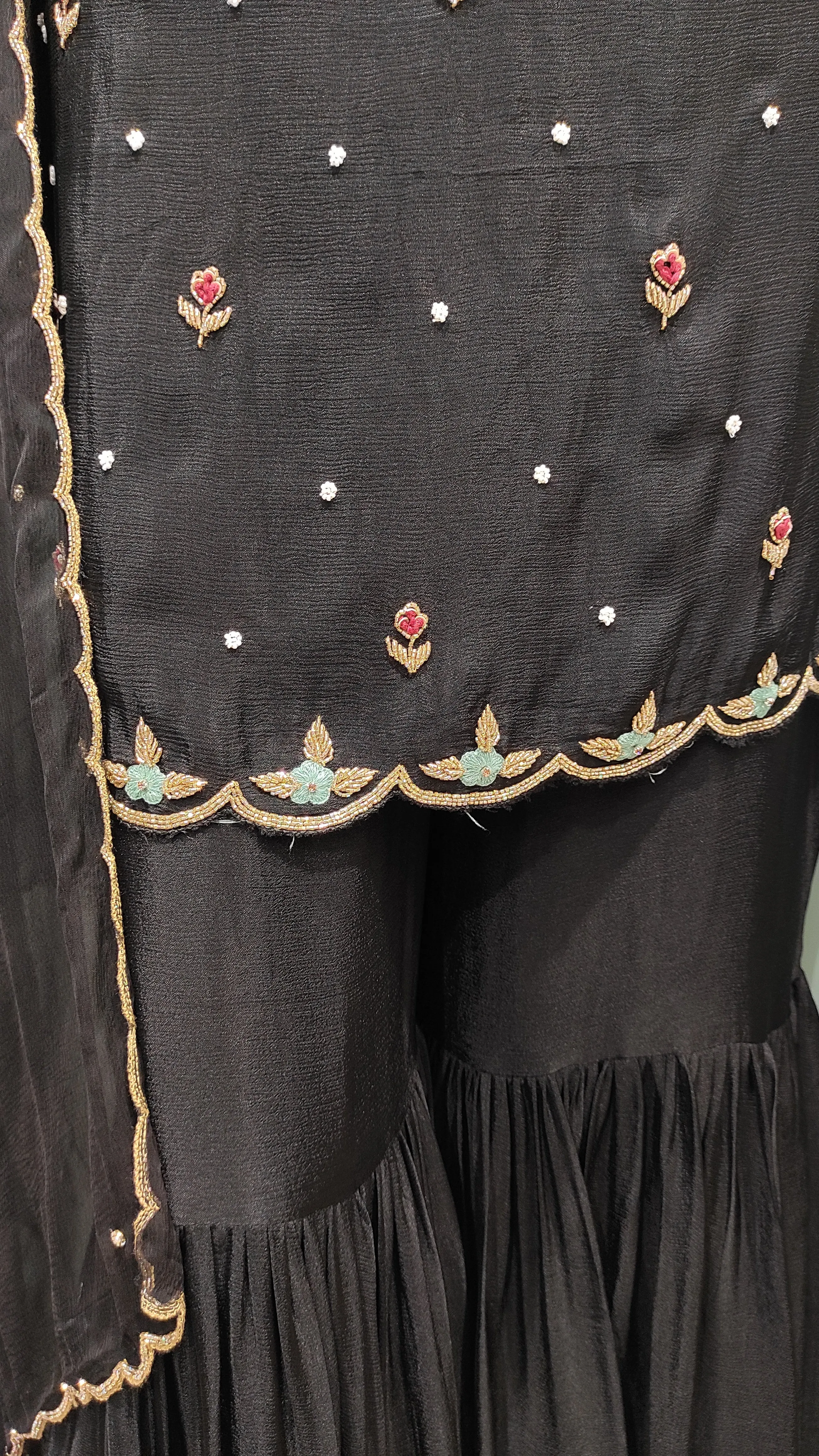 Chinon Gharara Suit with Hand Work