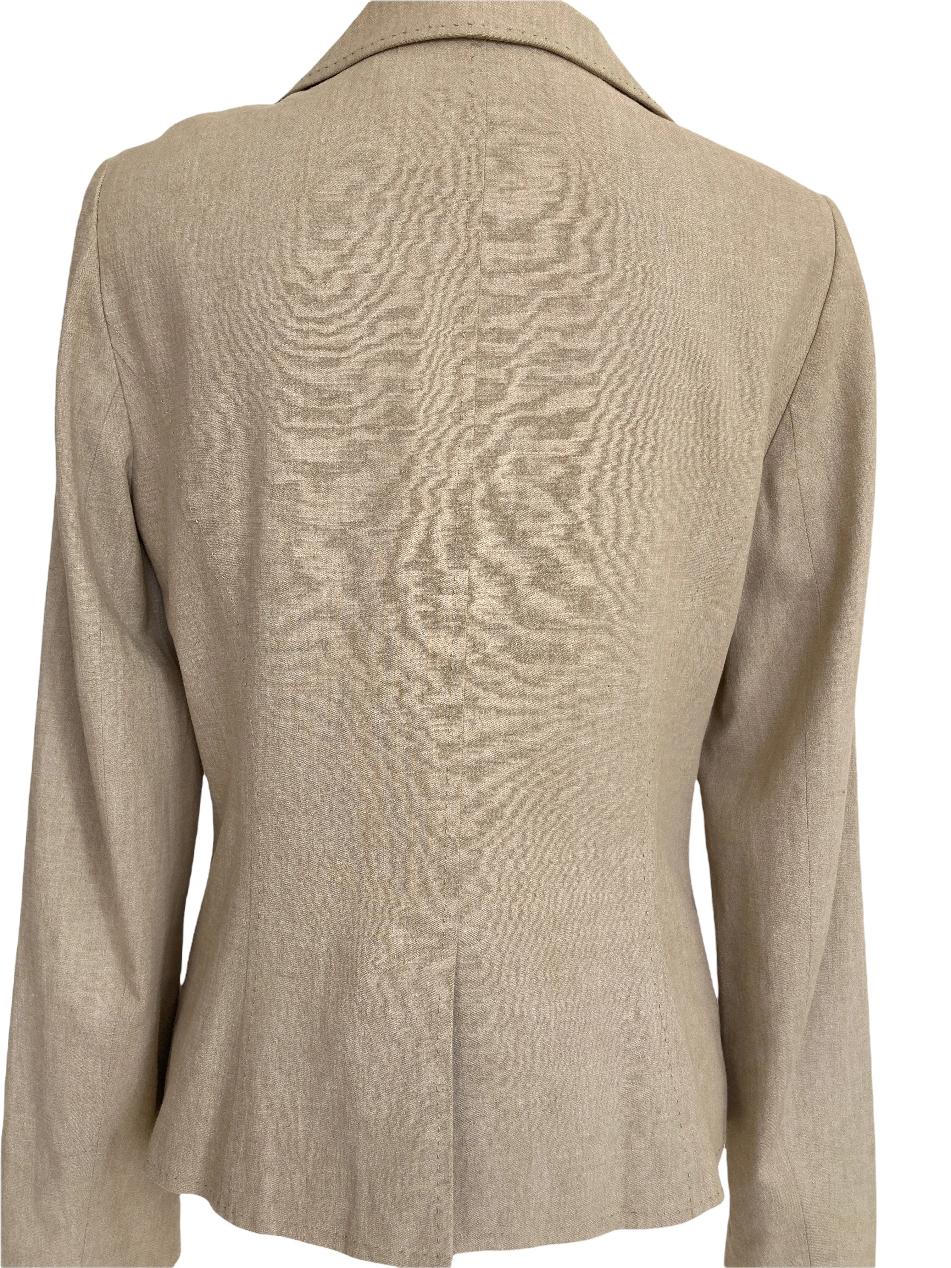 Classiques Entier Tan Linen Blazer, 8