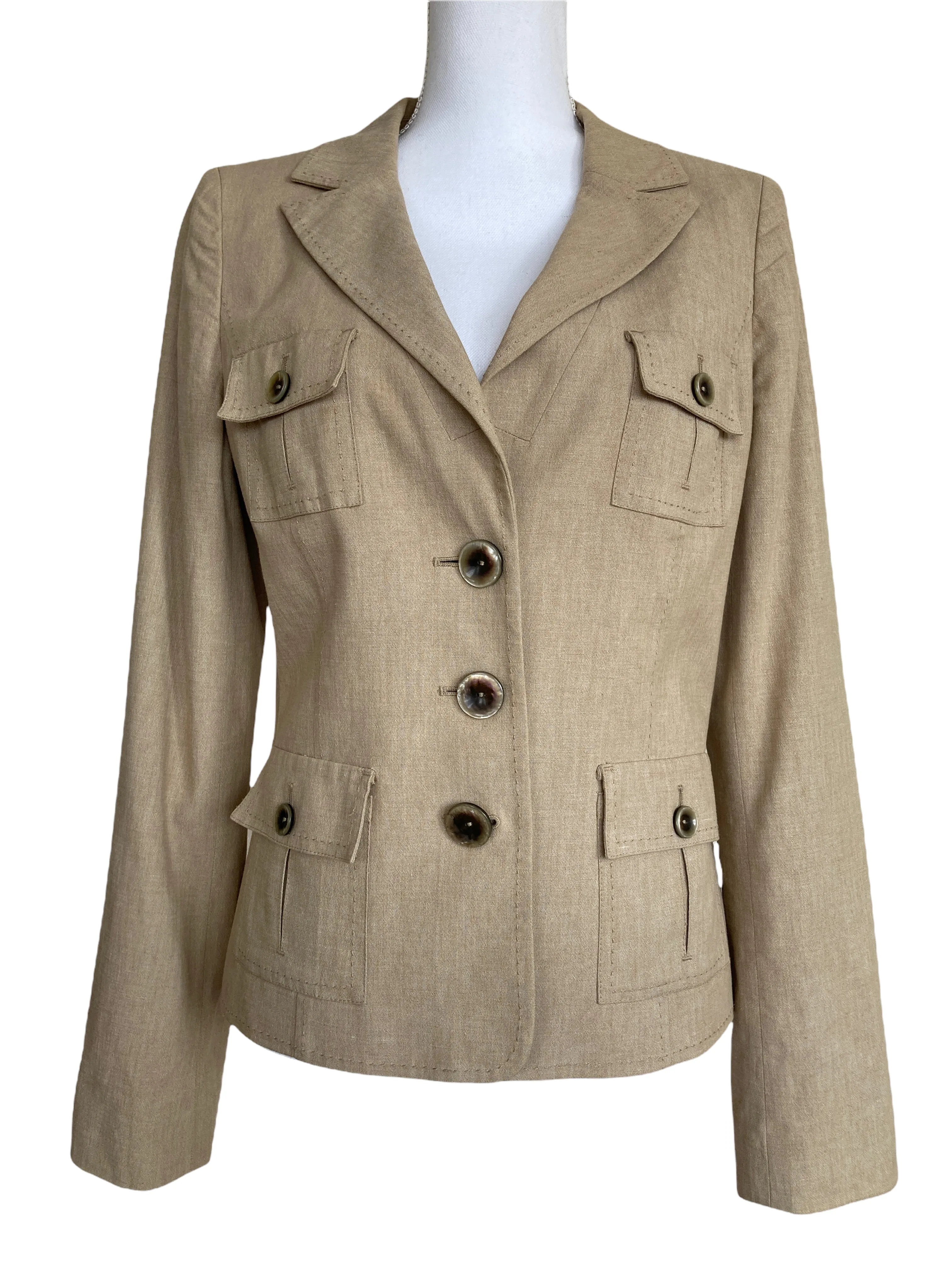 Classiques Entier Tan Linen Blazer, 8