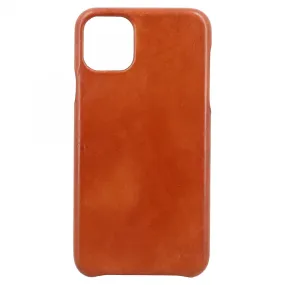 Cover iPhone in pelle color cuoio tamponata a mano