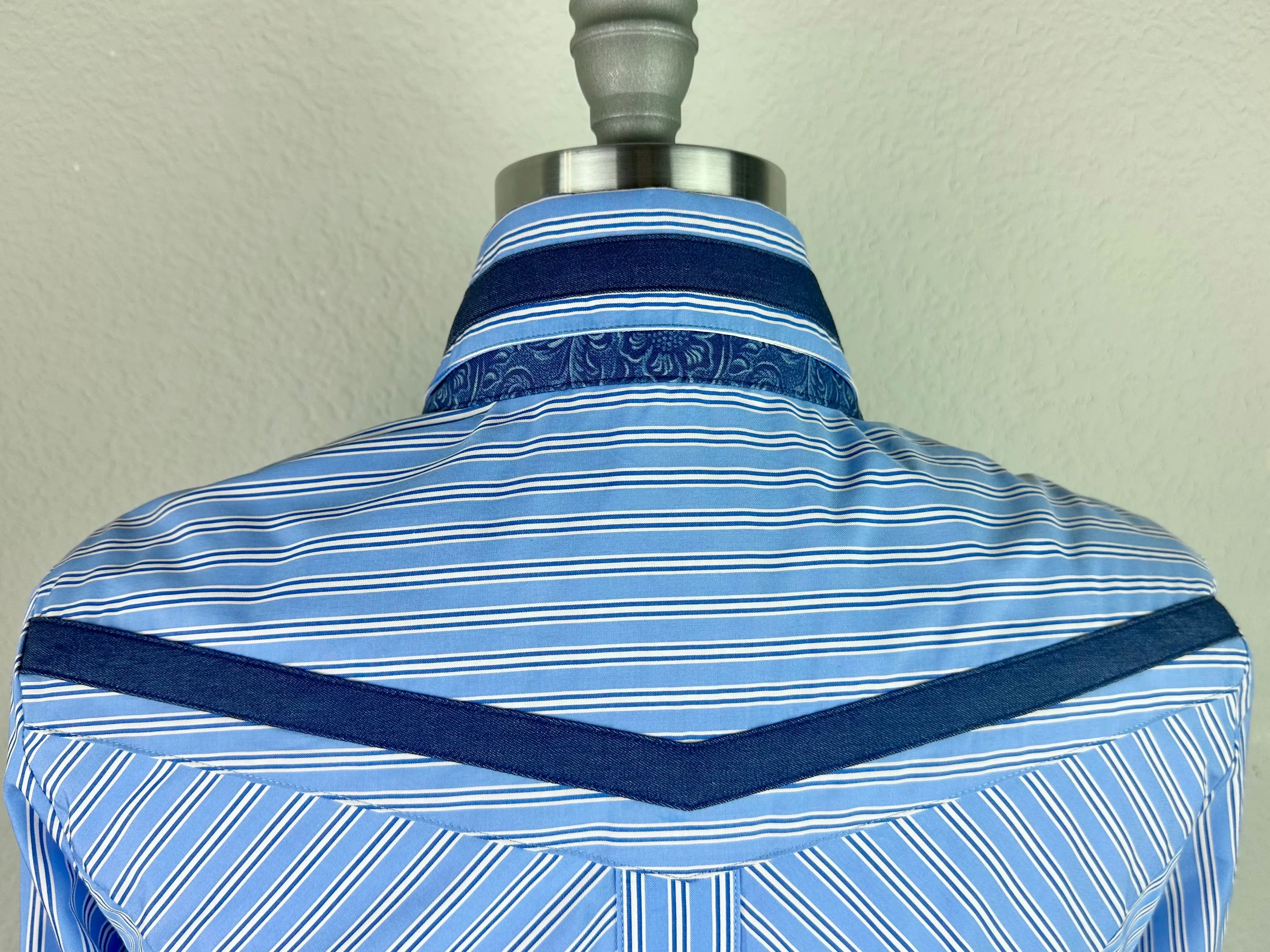 CR Statement Light Blue and White Stripes