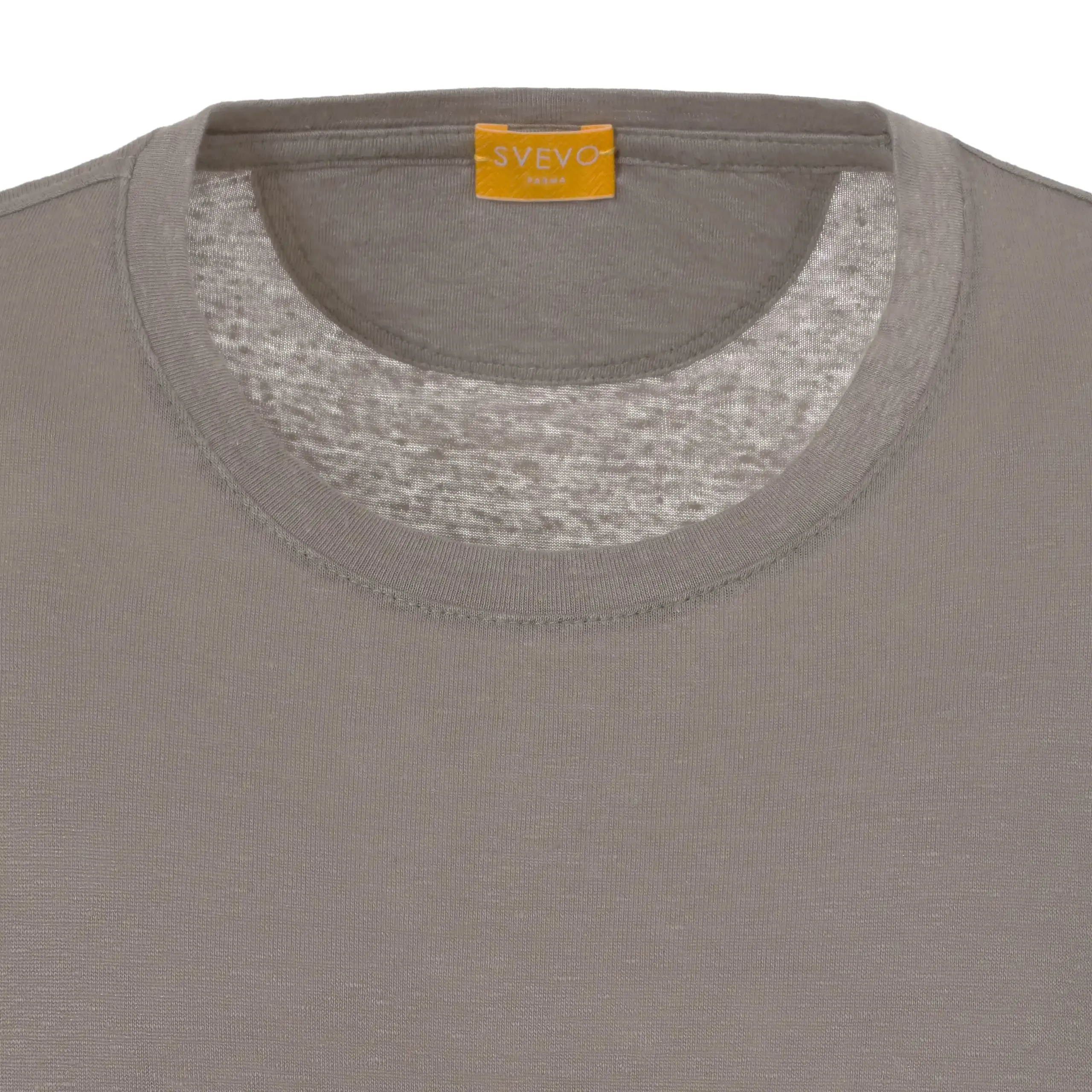 Crew-Neck Linen-Blend T-Shirt in Sand Brown