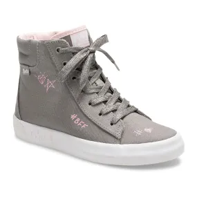 Double Up Kid's High Top Sneaker - BFF Grey Canvas