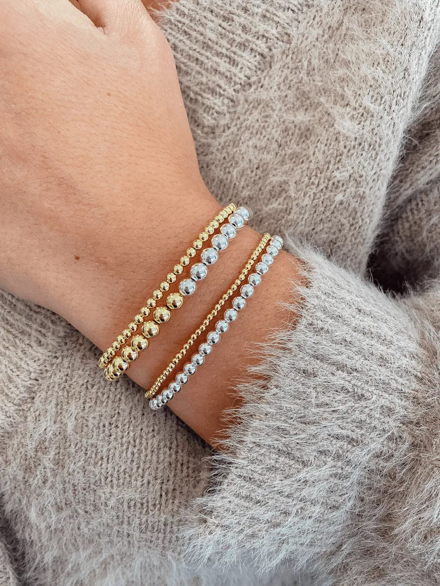 Gold   Silver Stretch Bracelet Set