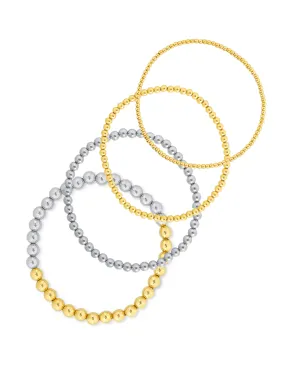 Gold   Silver Stretch Bracelet Set