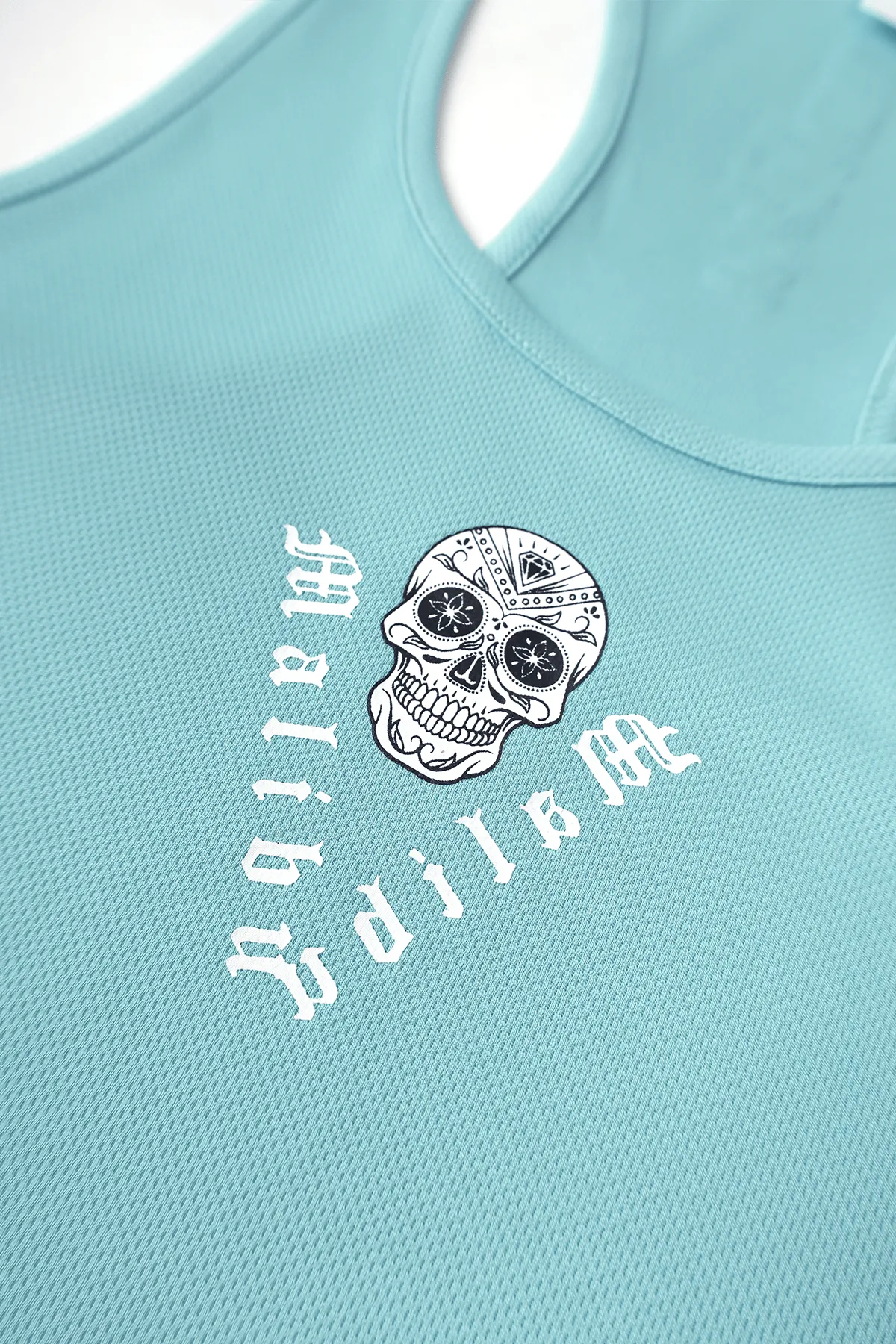 JJ Gym Tank Top - Aqua w/ Skull Design