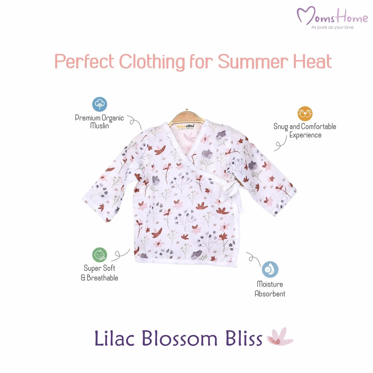 Kids Muslin Front Open Kimono | Blossom