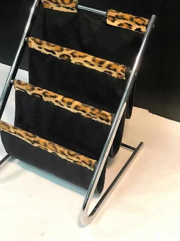 Magazine Rack with Leopard Trim