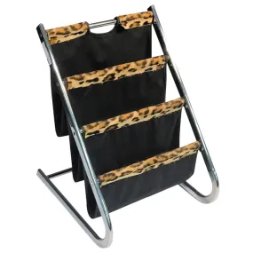 Magazine Rack with Leopard Trim