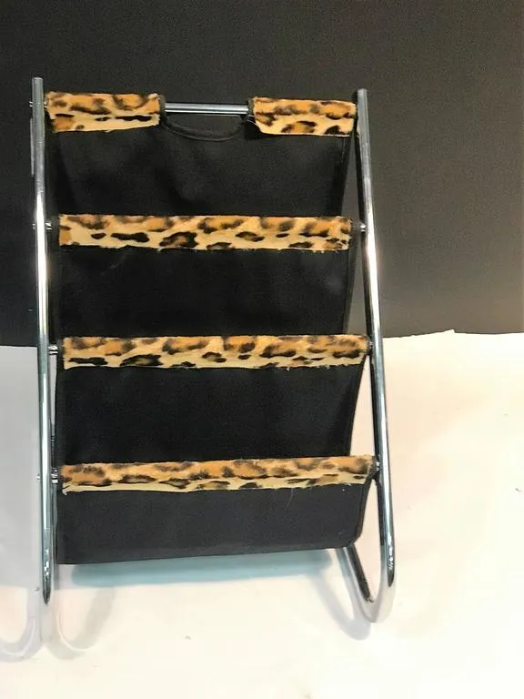 Magazine Rack with Leopard Trim