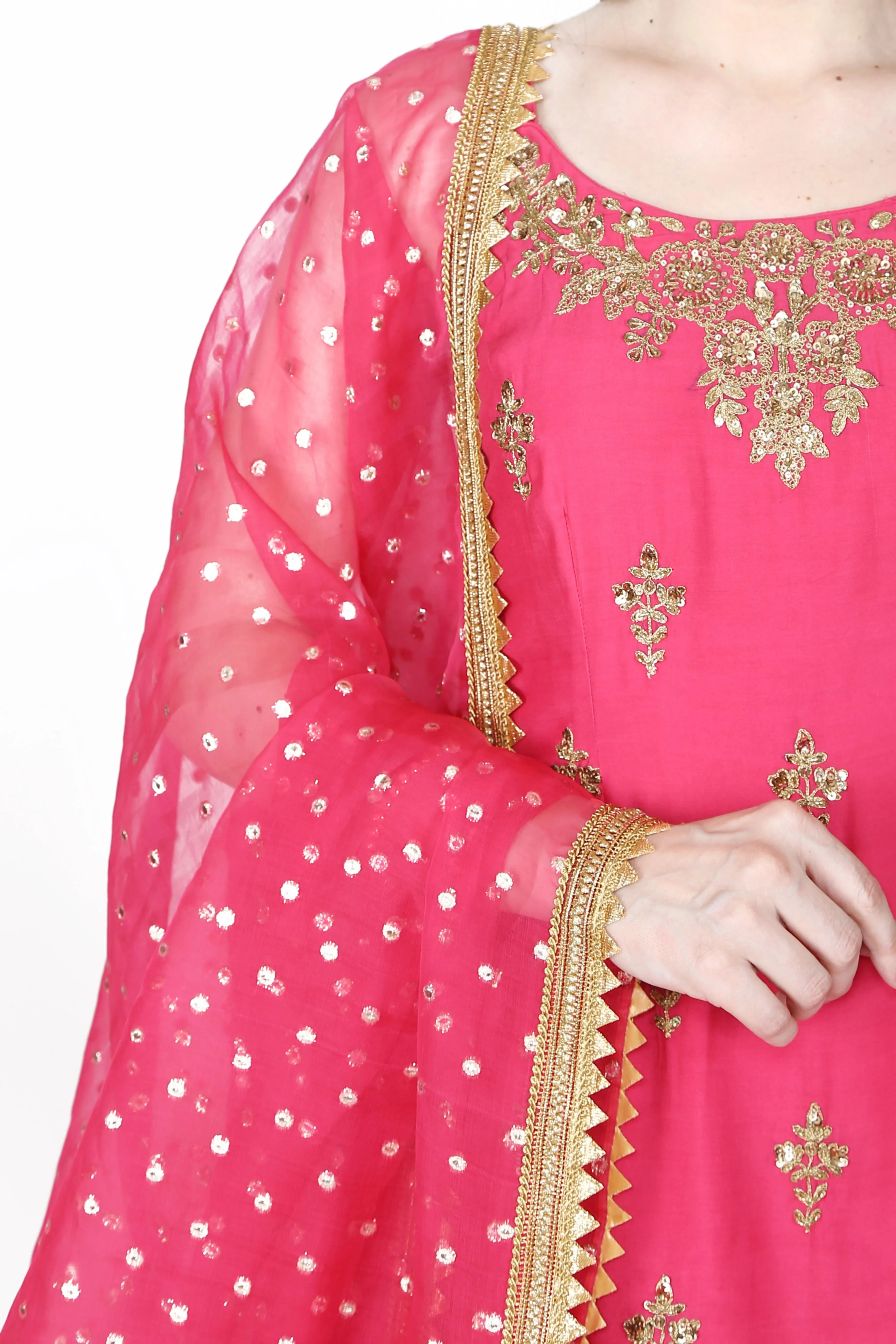 Magenta sharara set.