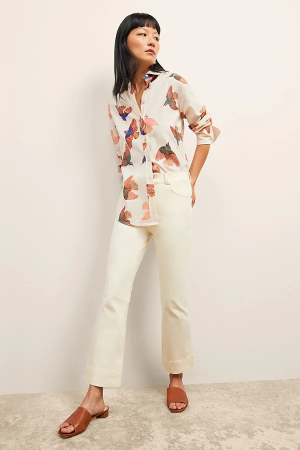 Mila Button-Down - Airy Cotton :: Hummingbird Print