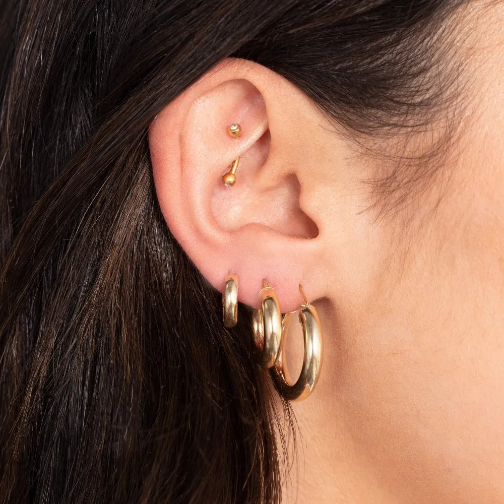 Mini Bold Hoops | 14k Yellow Gold