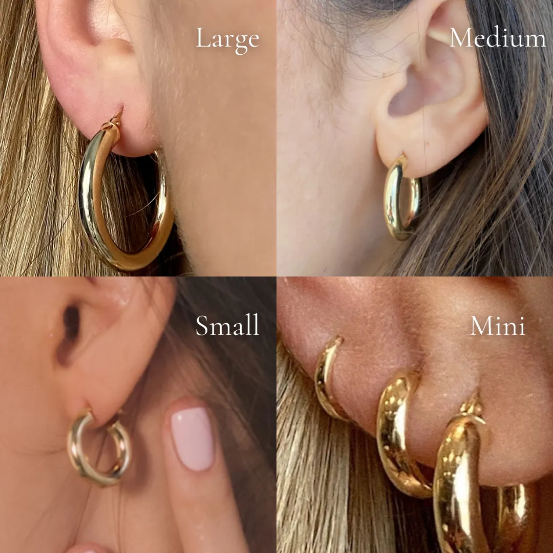 Mini Bold Hoops | 14k Yellow Gold