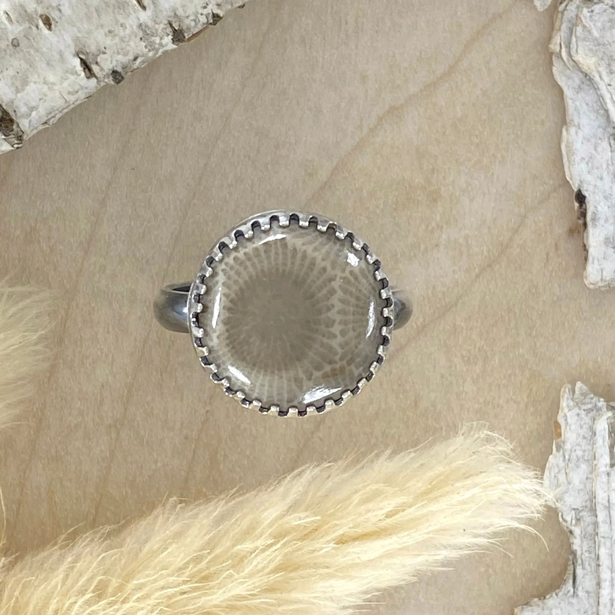 Petoskey Stone  Ring - Size 4