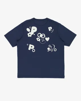 Pop Trading Company Reni T-Shirt Navy/Glow in the Dark