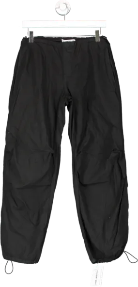 Pull&Bear Black Nylon Cargo Parachute Pants UK S