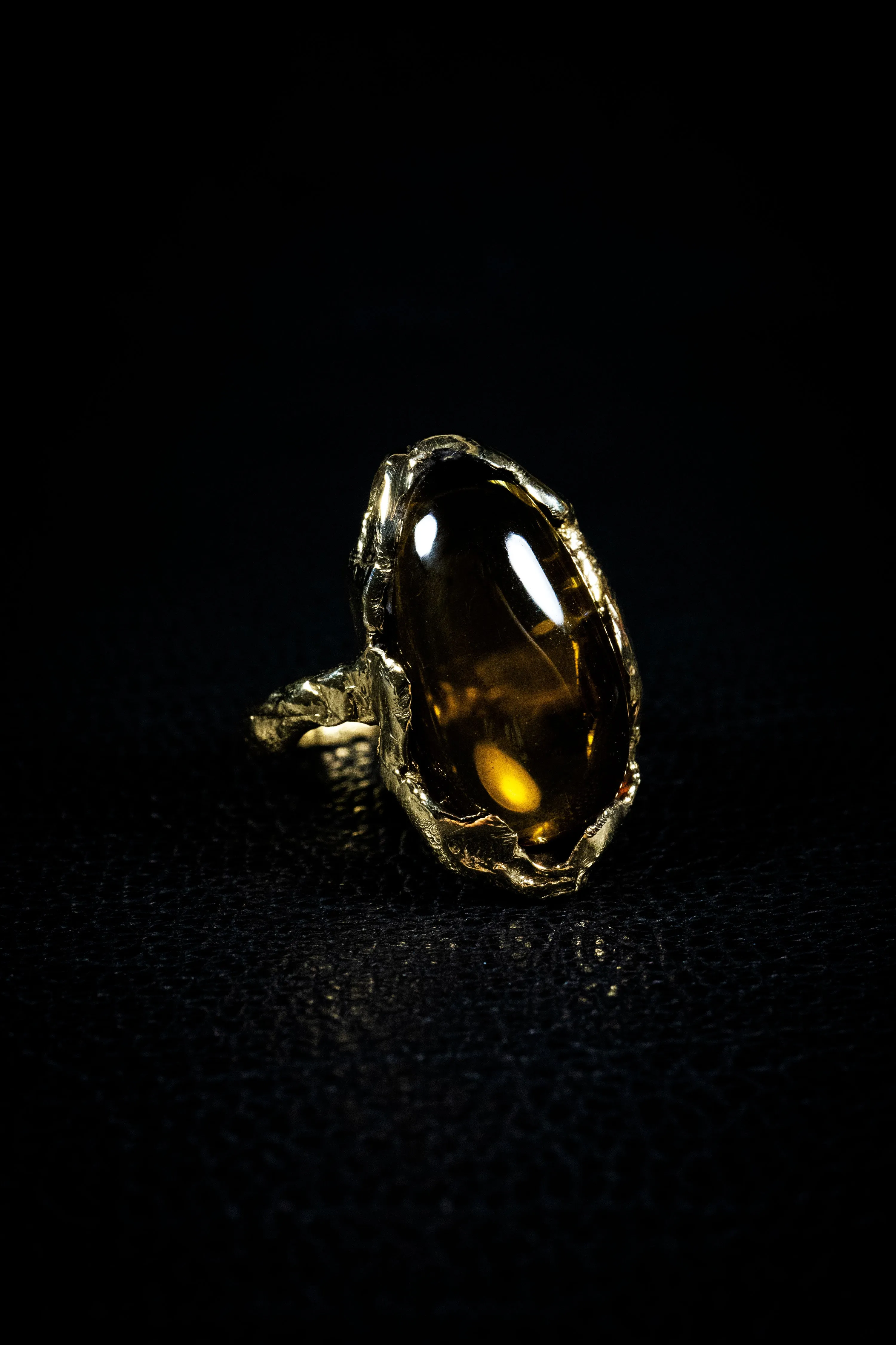 Ring of the Sun (Genuine Honey Citrine, 10K Solid Yellow Gold Ring)