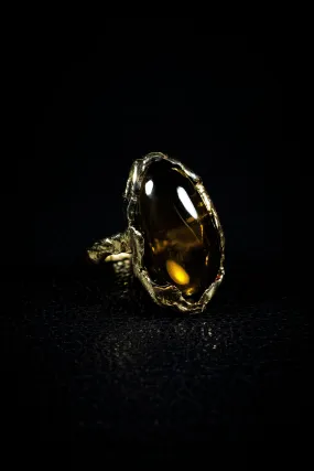 Ring of the Sun (Genuine Honey Citrine, 10K Solid Yellow Gold Ring)