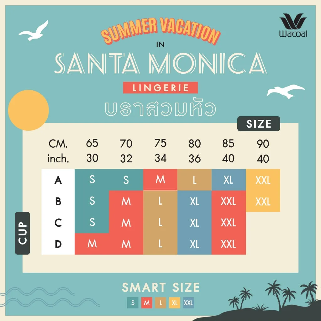 Santa Monica Collection บราสวมหัวตัวยาว สกรีนลาย Pop corn รุ่น WH4N10 สีดำ (BL)