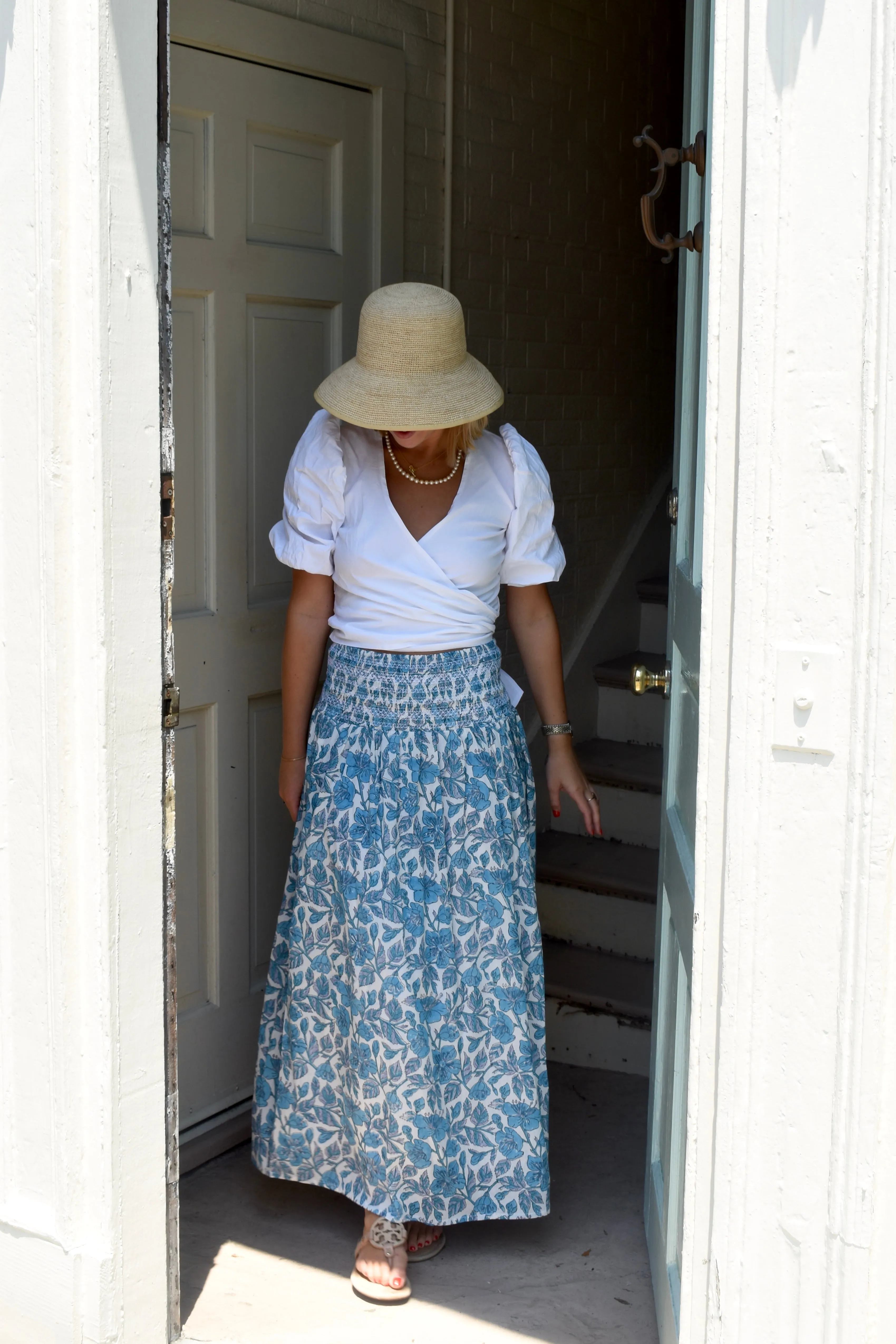 Serena Mykonos Maxi Skirt Summer Turquoise Blue