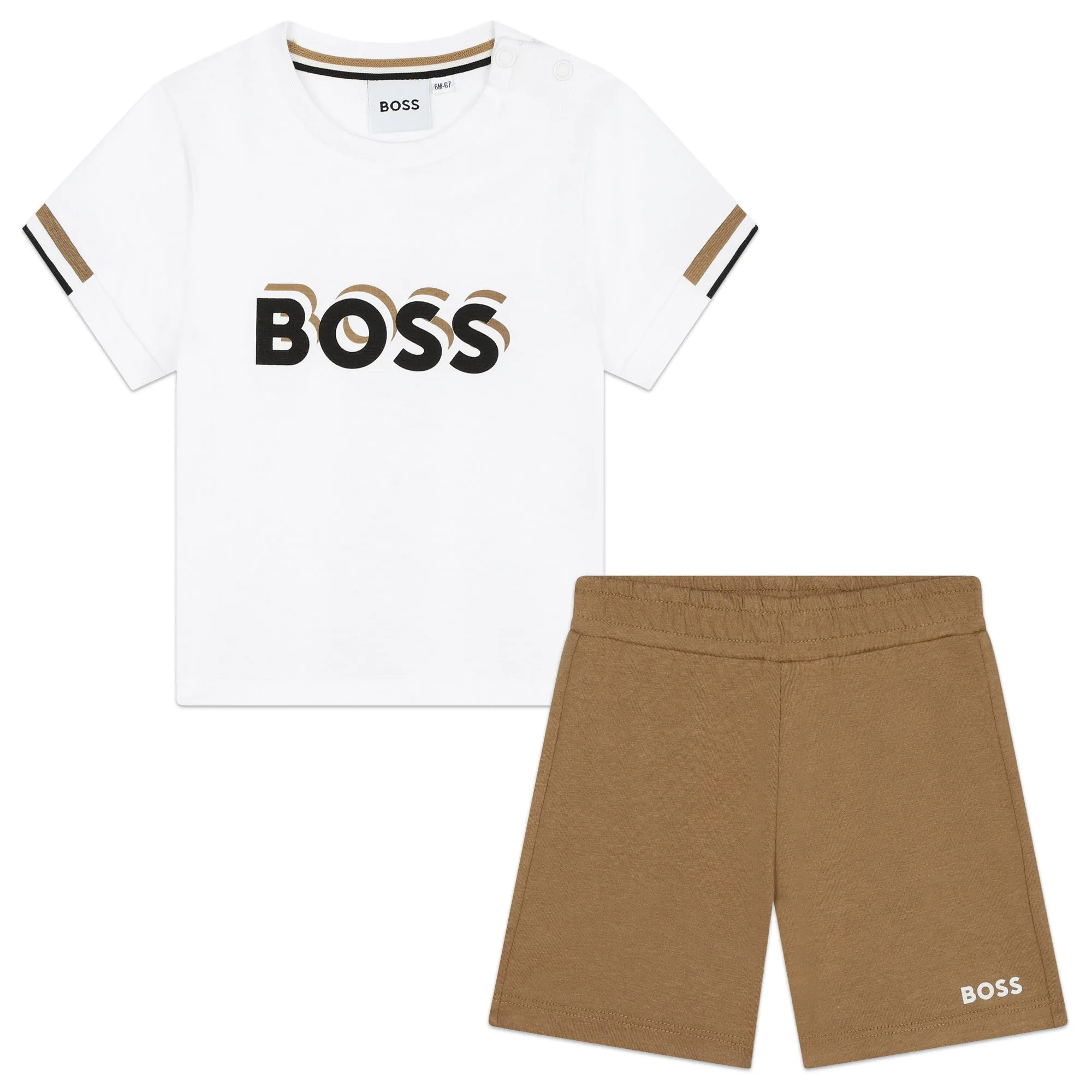 Set de para bebés short con playera Boss beige