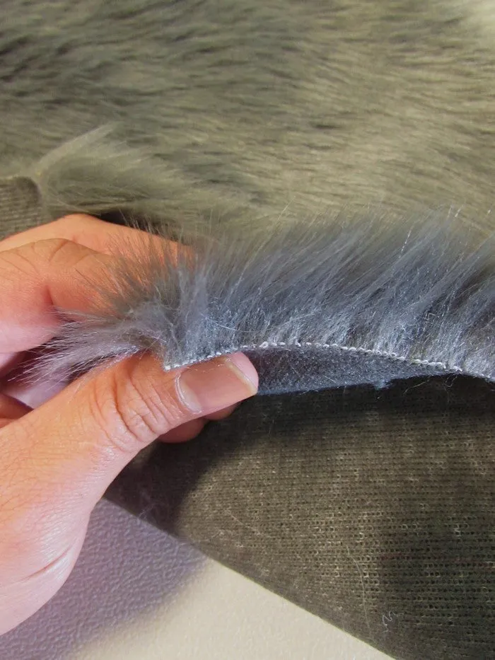 Short Shag Faux Fur Fabric / Denim / Sold By The Yard