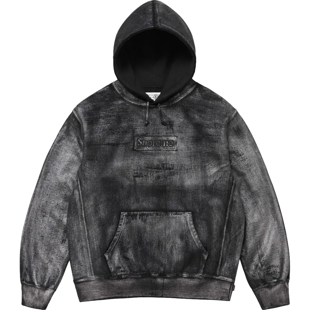 SUPREME MM6 MAISON MARGIELA FOIL BOX LOGO HOODED SWEATSHIRT-BLACK