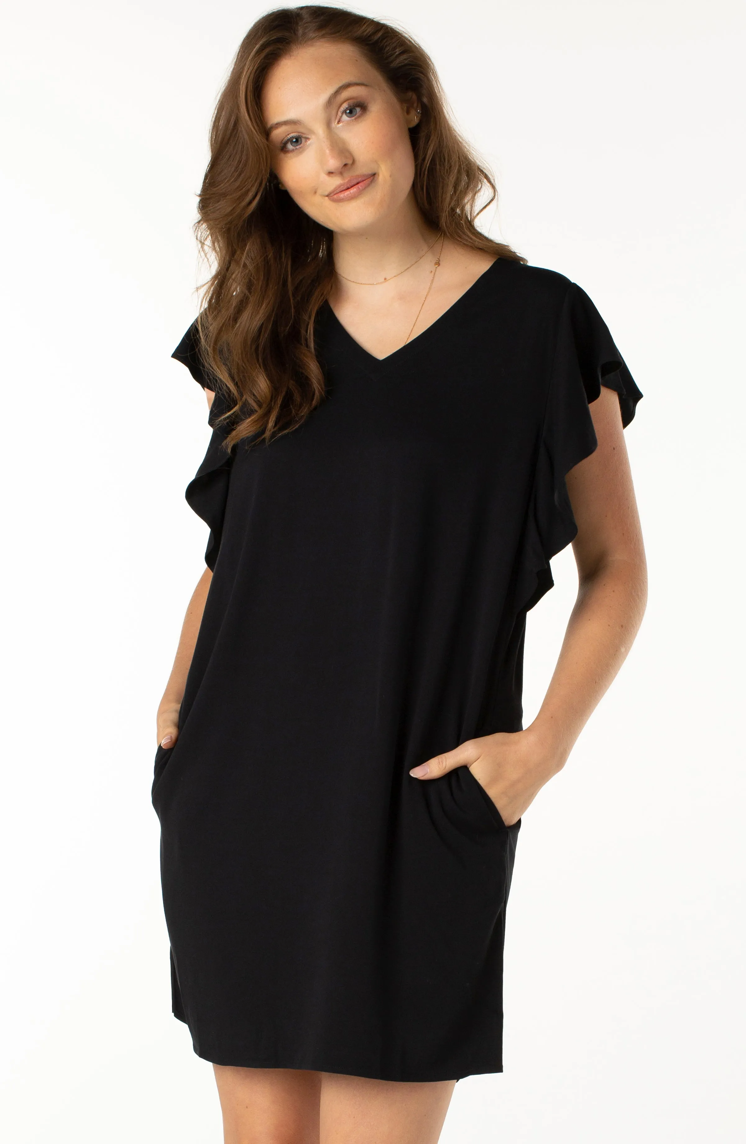 The Brea Flutter Sleeve Dress