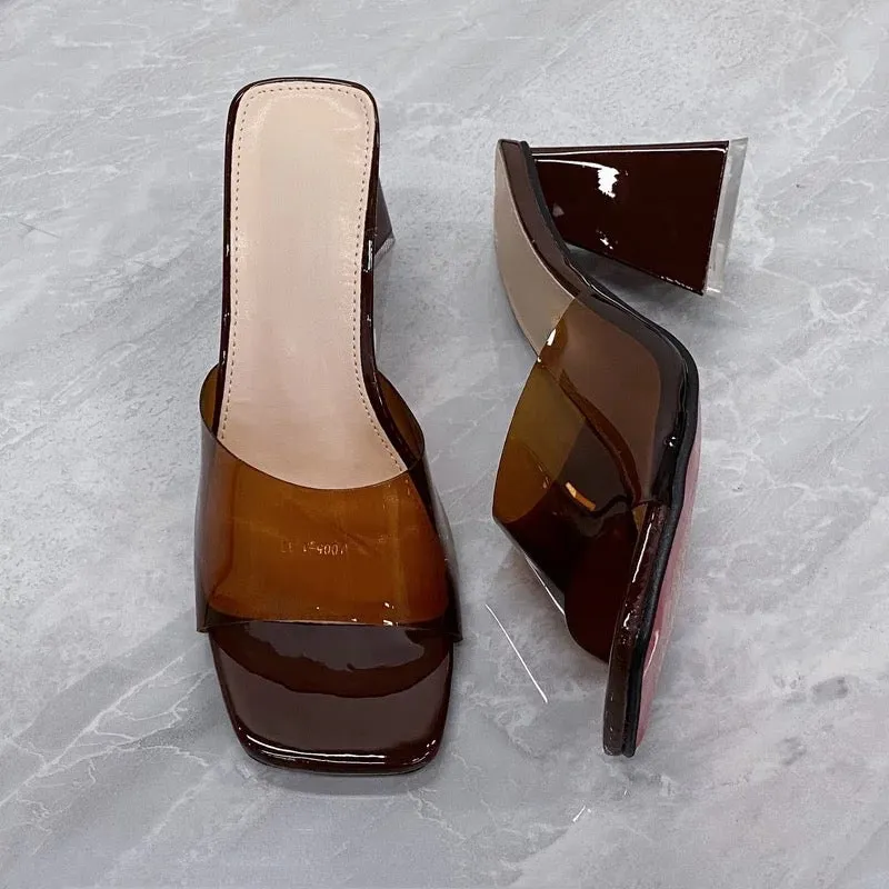 Trendy Square Woman High Heel Sandal