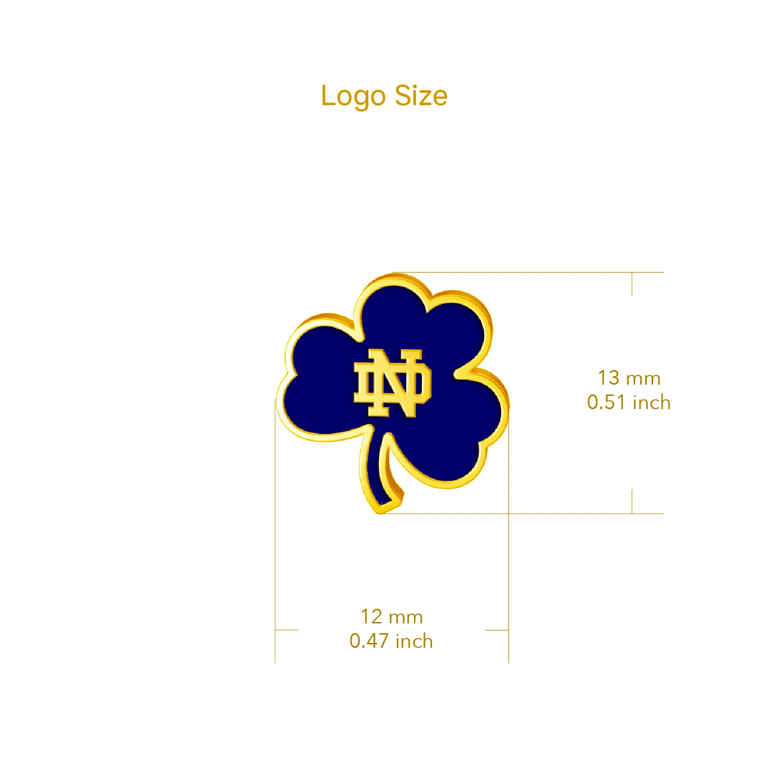 University of Notre Dame Shamrock Pendant Necklace - Gold Plated Enamel